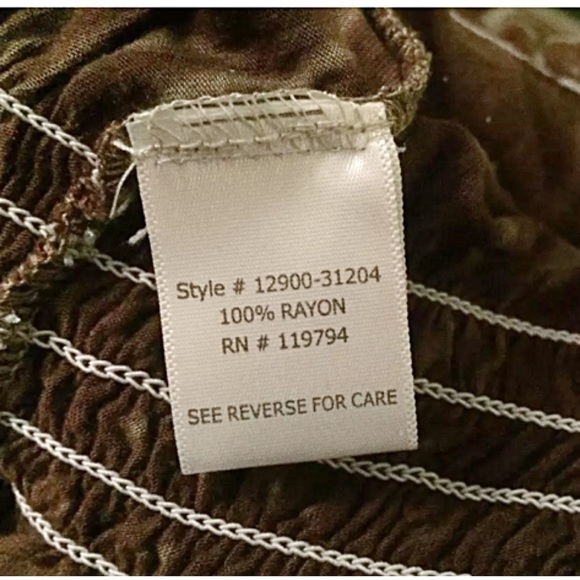 ONE WORLD Sz M Bohemian Tie Dye Blouse Cap Sleeves - Picture 4 of 4